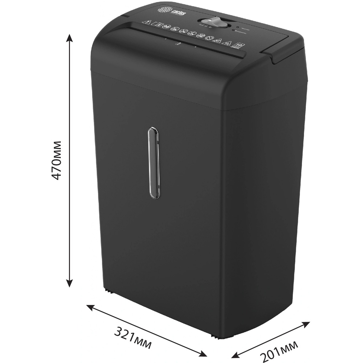 Шредер Cactus CS-SH-10-21-5X18, черный