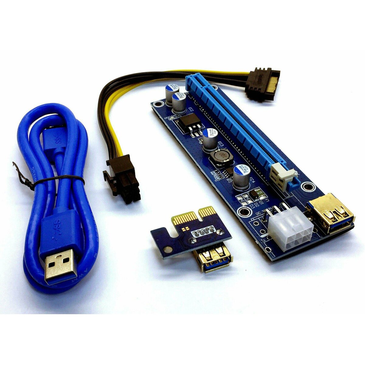 Райзер для видеокарт Chipal 7 PCI-E to 16x USB 3.0 15 Pin-SATA (60см)