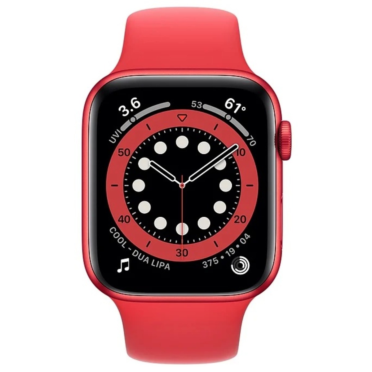 Apple Watch Series 6 44mm Aluminum Case with Sport Band M00M3RU (Red)