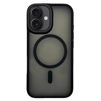 Чехол-накладка Comma Joy Elegant Metal Bracket Magnetic Case для iPhone 16 Plus (Цвет: Black)