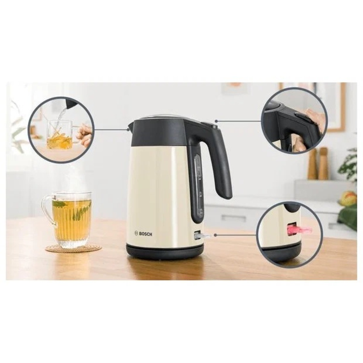 Чайник электрический Bosch TWK7L467 (Цвет: Beige)