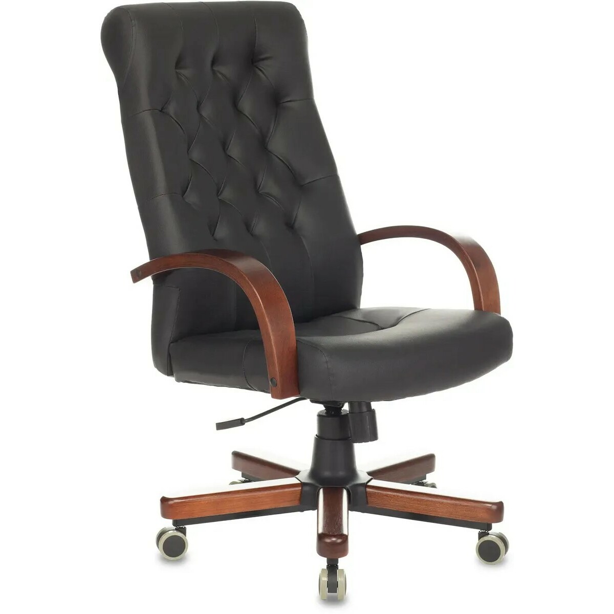 Кресло руководителя Бюрократ T-9928WALNUT/ECO, черный 