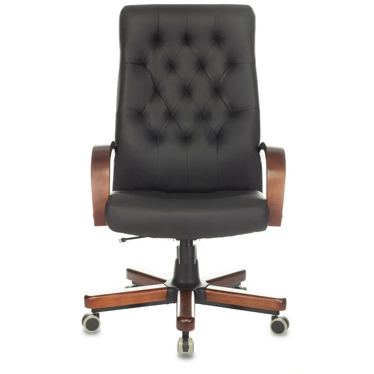 Кресло руководителя Бюрократ T-9928WALNUT/ECO, черный 