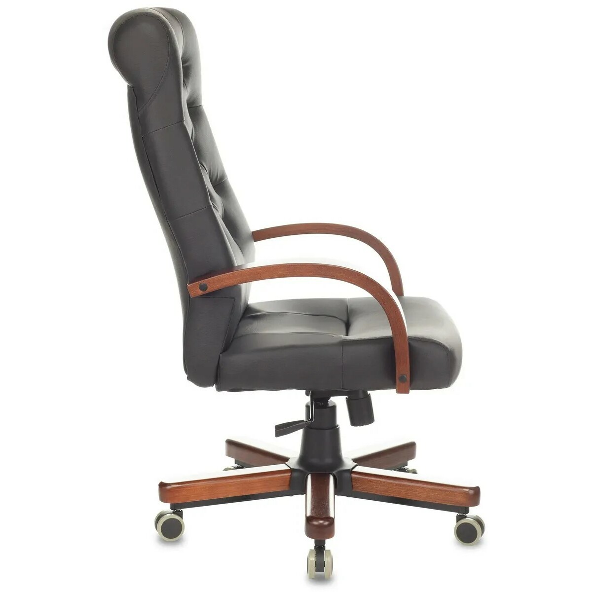 Кресло руководителя Бюрократ T-9928WALNUT/ECO, черный 