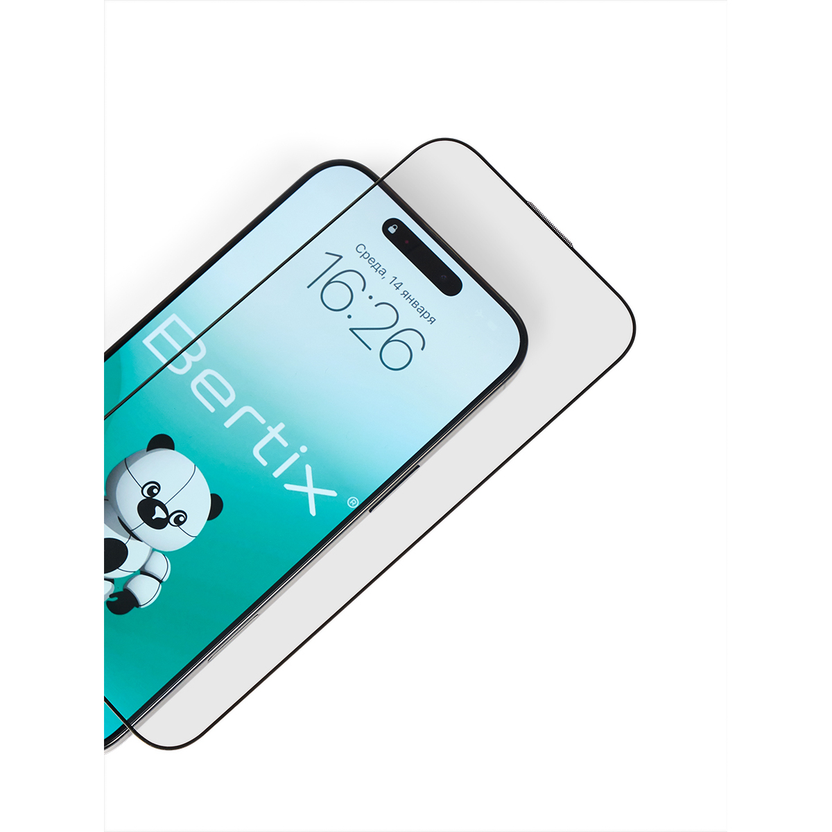 Cтекло защитное BERTIX для 13/ 13 PRO/ 14/ 16e, глянцевое