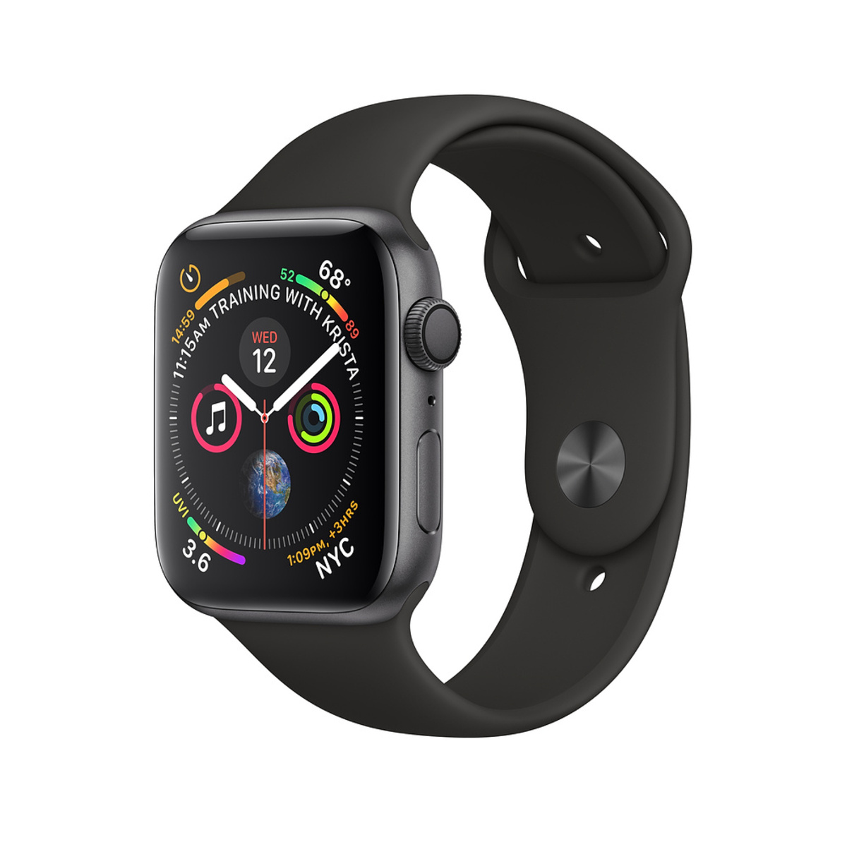 Умные часы Apple Watch Series 4 GPS 40mm Aluminum Case with Sport Band (Цвет: Space Gray / Black)