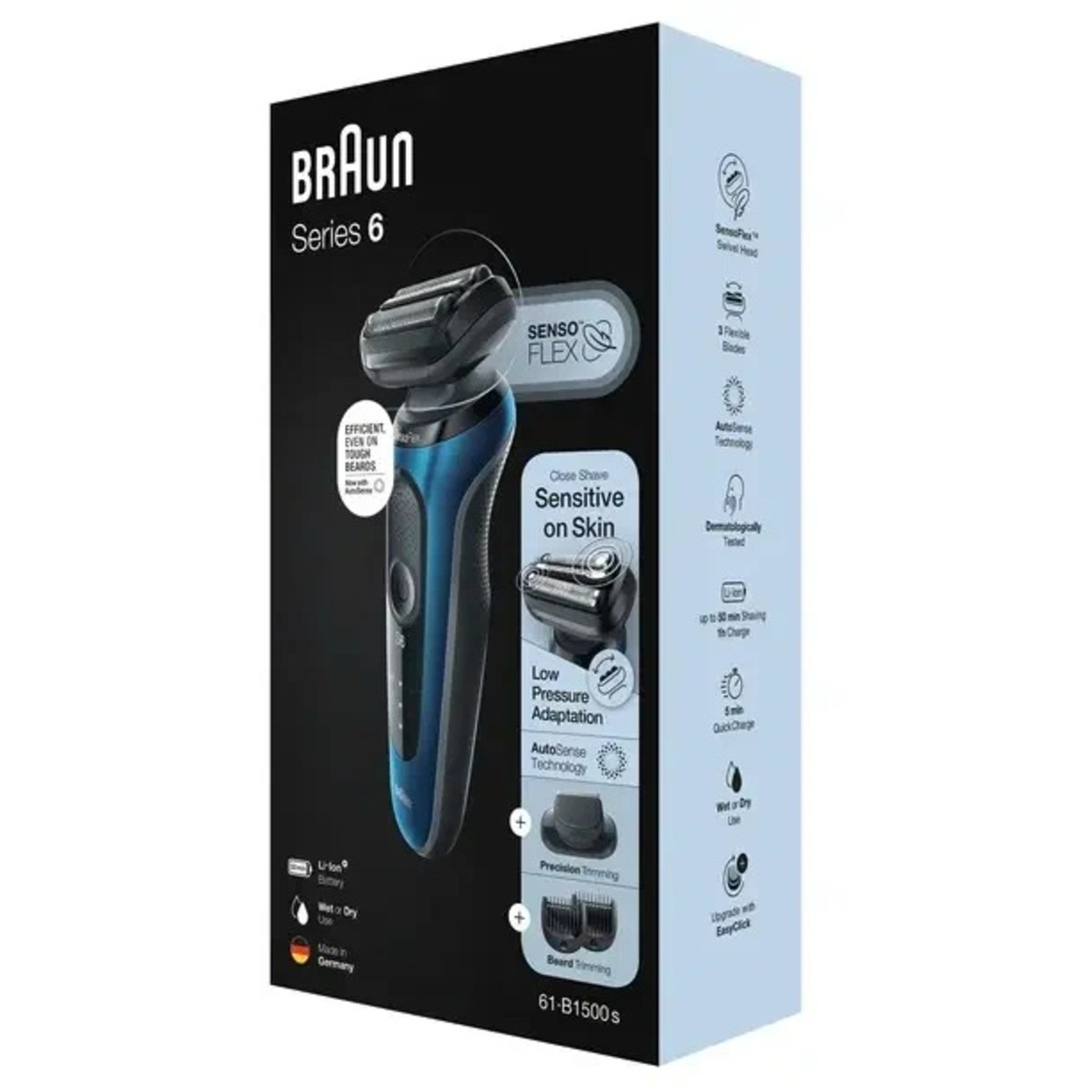 Бритва сетчатая Braun Series 6 61-B1500s (Цвет: Blue / Black)