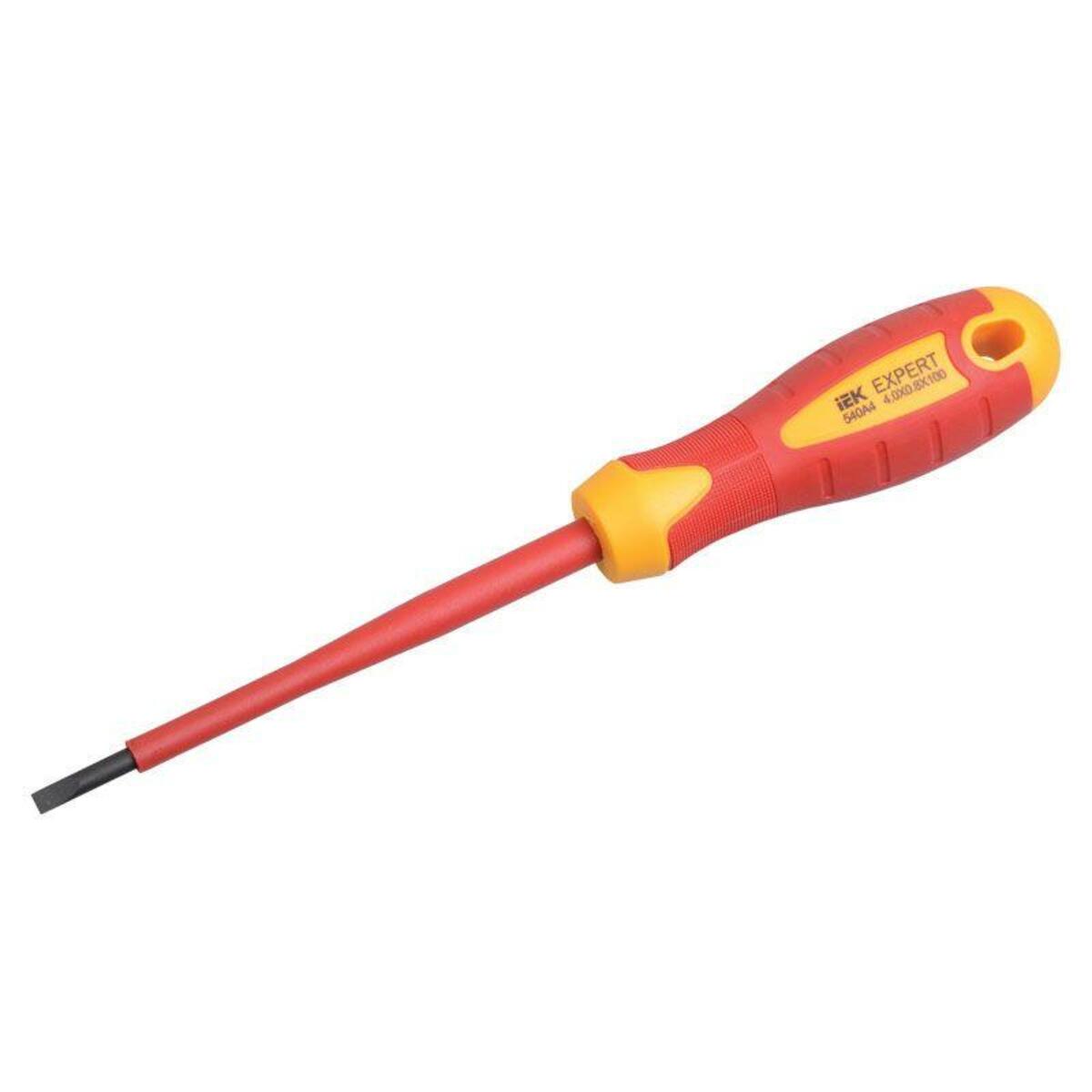 Отвертка шлицевая Expert 4.0х0.8х100мм 1000В IEK TSC-2SL-4100 (Цвет: Red)