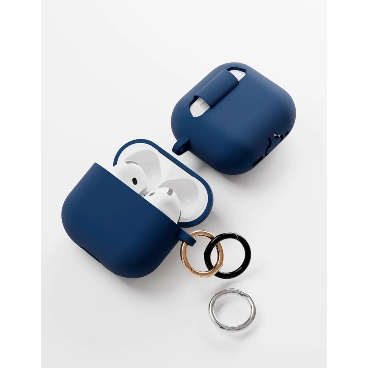 Чехол силиконовый VLP Charm Case Soft Touch для Apple AirPods 4 (Цвет: Dark Blue)