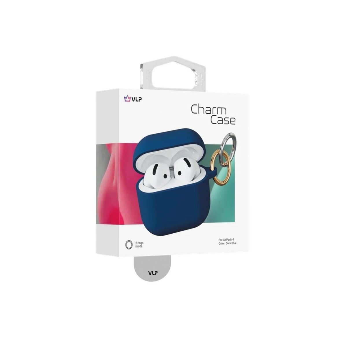 Чехол силиконовый VLP Charm Case Soft Touch для Apple AirPods 4 (Цвет: Dark Blue)