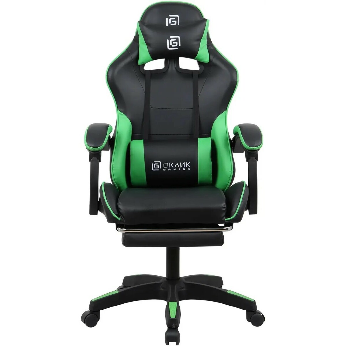 Кресло игровое Oklick Camper (Цвет: Black / Green)