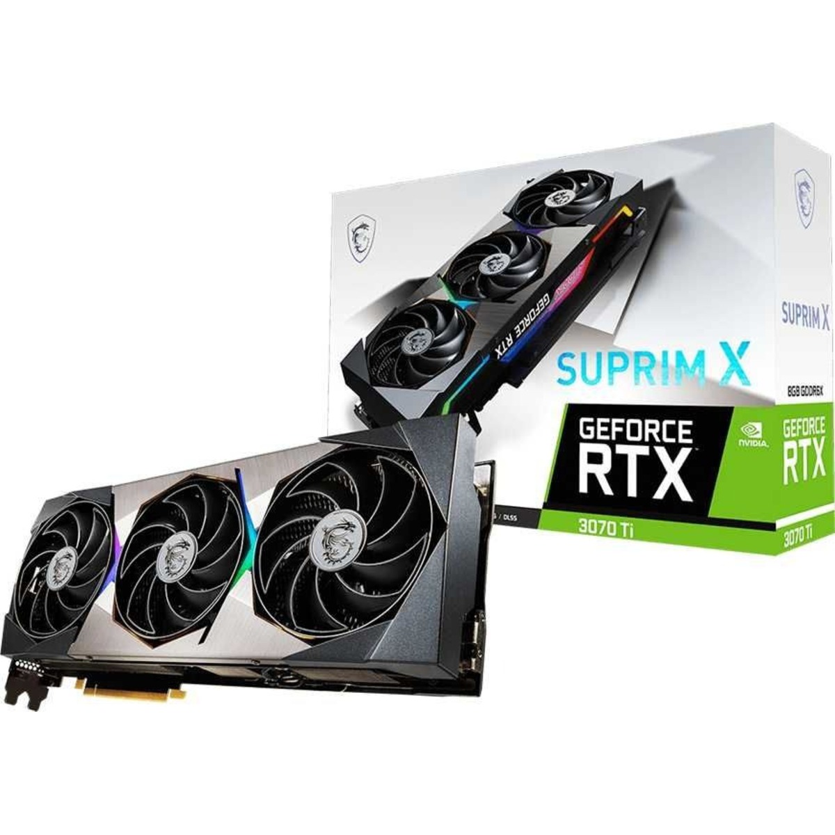 Видеокарта MSI PCI-E 4.0 RTX 3070 Ti SUPRIM X 8G LHR NVIDIA GeForce RTX 3070TI 8192Mb 256 GDDR6X 1860 / 19000 / HDMIx1 / DPx3 / HDCP Ret