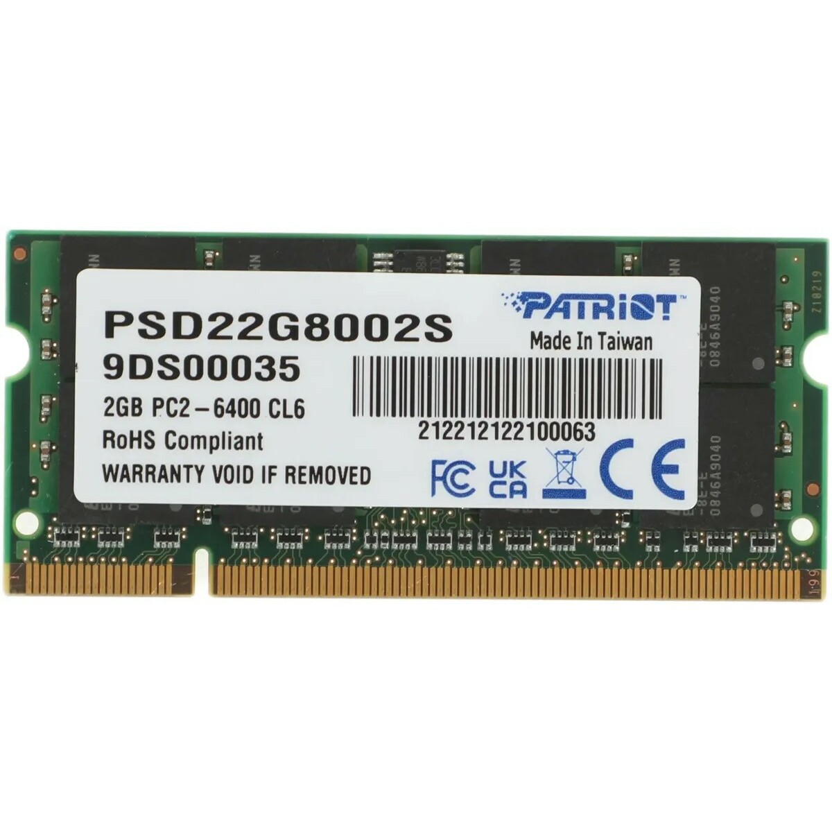 Память DDR2 2Gb 800MHz Patriot PSD22G8002S