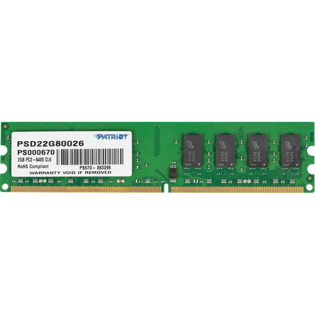 Память DDR2 2Gb 800MHz Patriot PSD22G80026