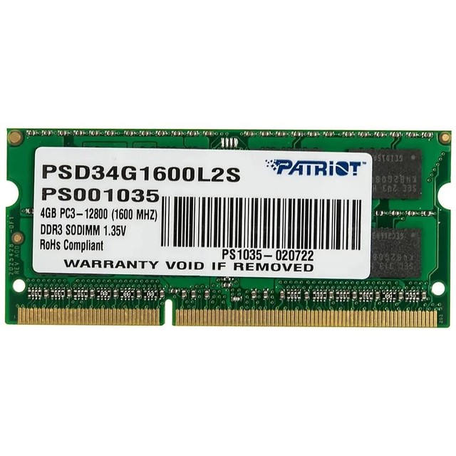 Память DDR3L 4Gb 1600MHz Patriot PSD34G1600L2S