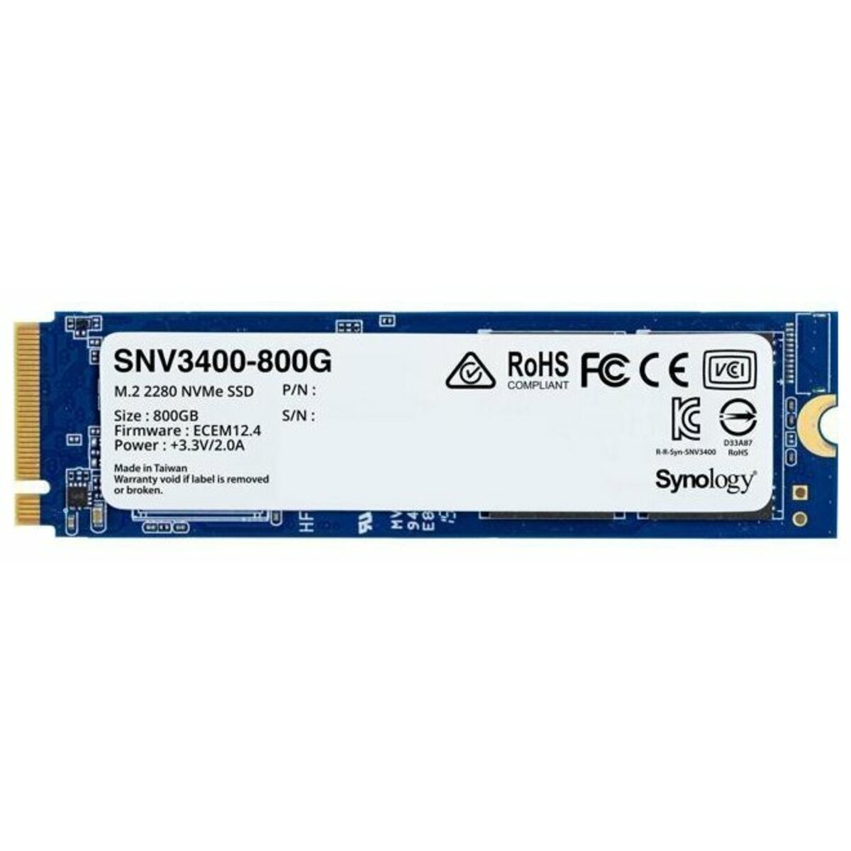 Накопитель SSD Synology PCI-E 3.0 x4 800Gb SNV3400-800G