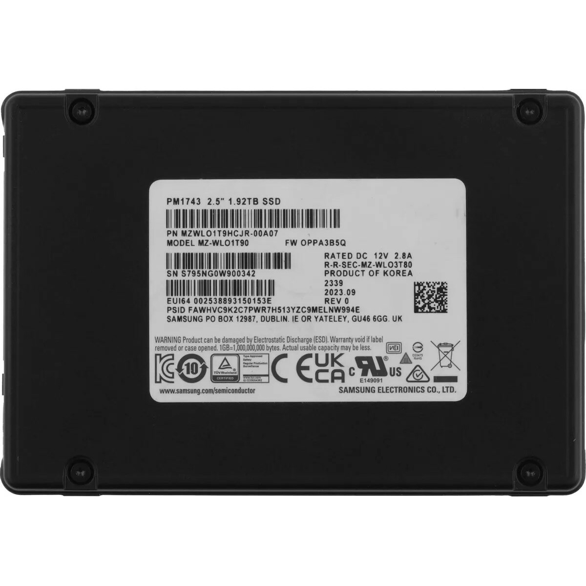 Накопитель SSD Samsung PCIe 5.0 x4 1920GB MZWLO1T9HCJR-00A07 