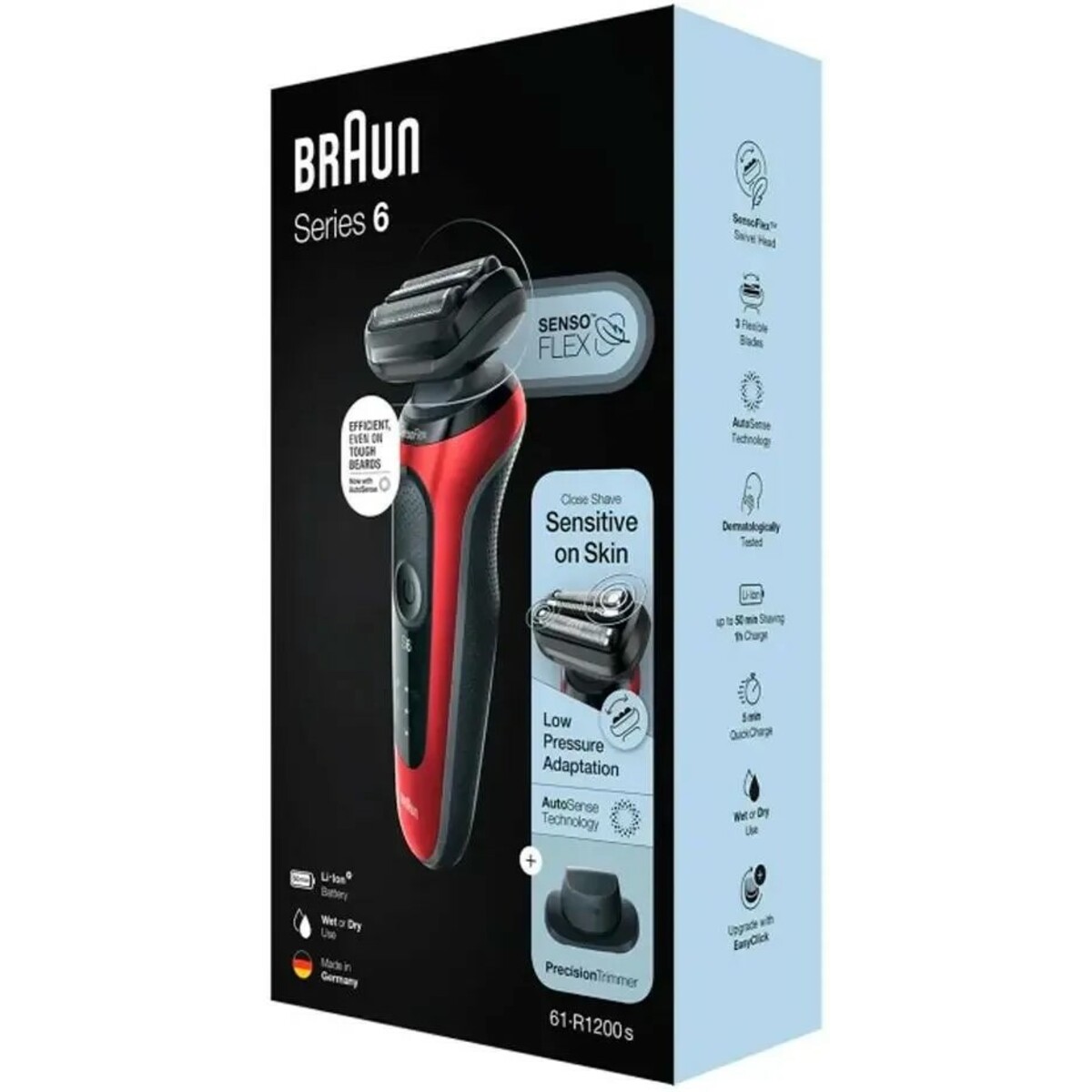 Бритва сетчатая Braun Series 6 61-R1200S (Цвет: Red / Black)