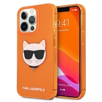Чехол-накладка Karl Lagerfeld TPU FLUO Case Choupette's для смартфона Apple iPhone 13 Pro (Цвет: Orange)