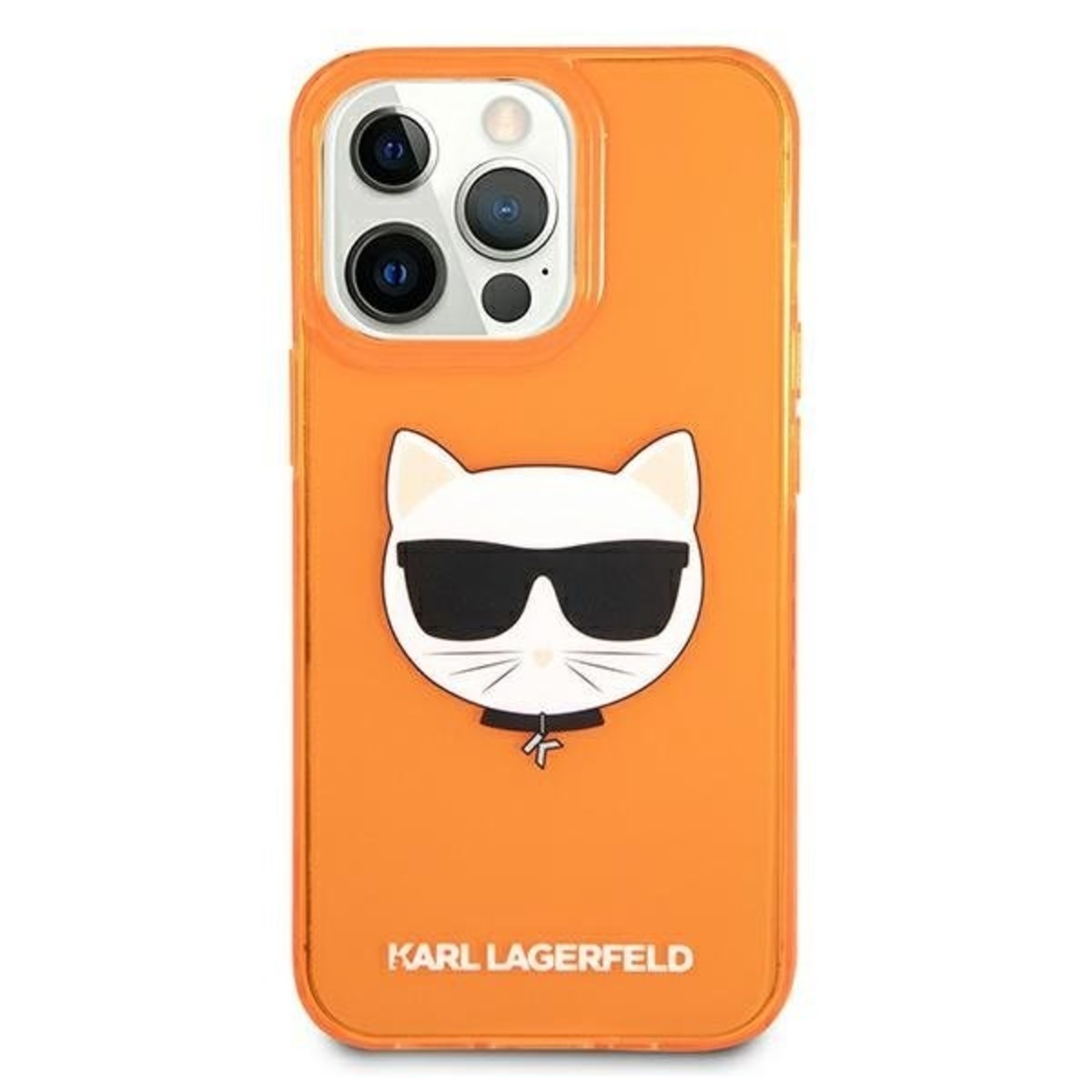 Чехол-накладка Karl Lagerfeld TPU FLUO Case Choupette's для смартфона Apple iPhone 13 Pro (Цвет: Orange)