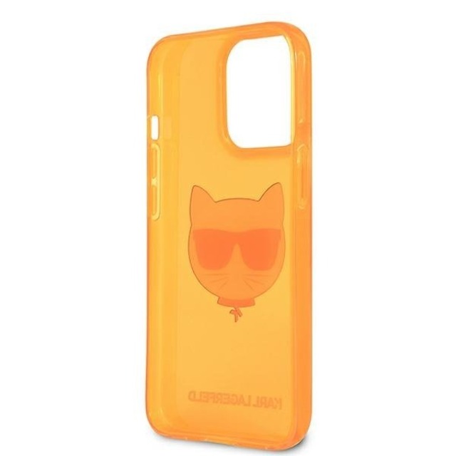 Чехол-накладка Karl Lagerfeld TPU FLUO Case Choupette's для смартфона Apple iPhone 13 Pro (Цвет: Orange)