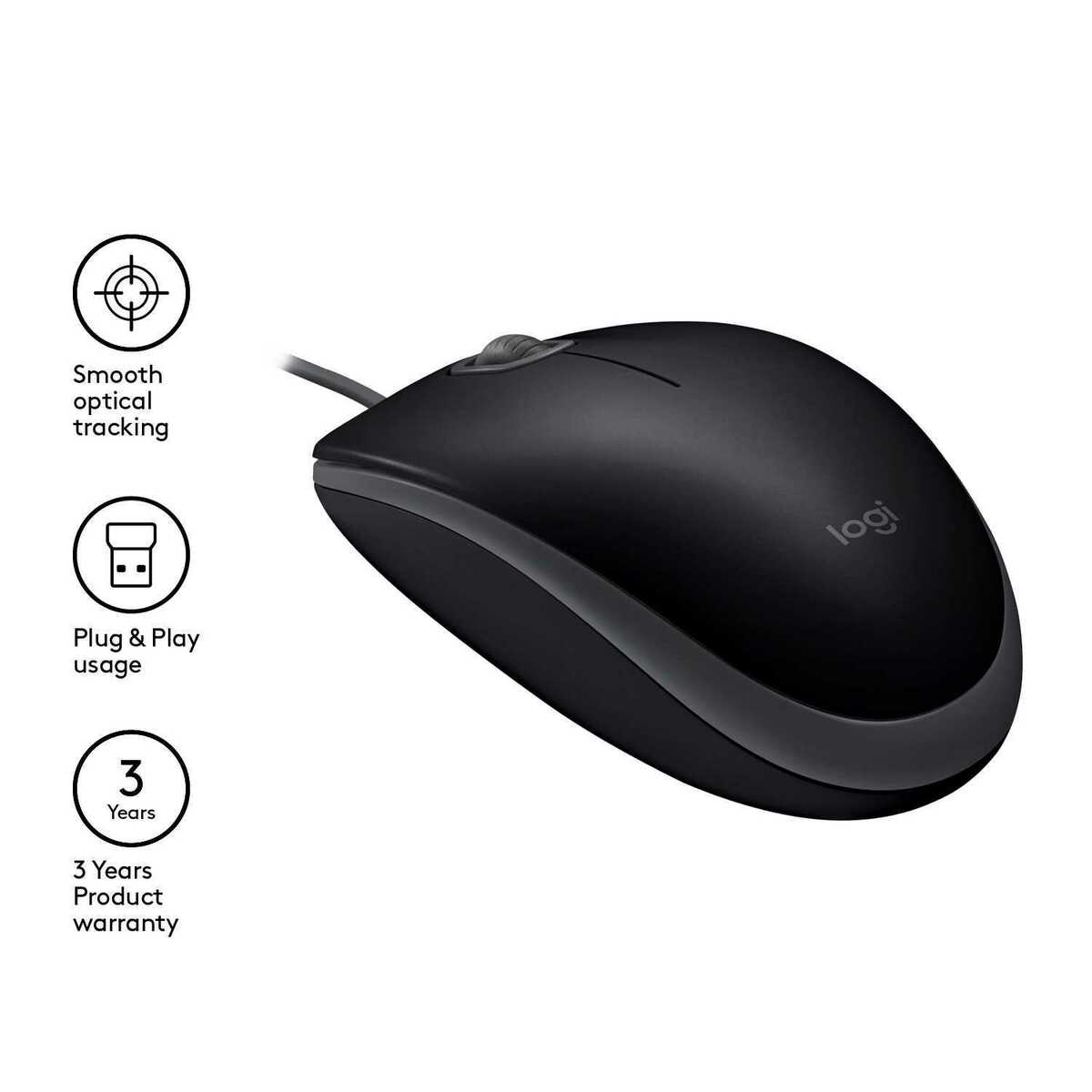 Мышь Logitech B110 SILENT USB (Цвет: Black / Gray)