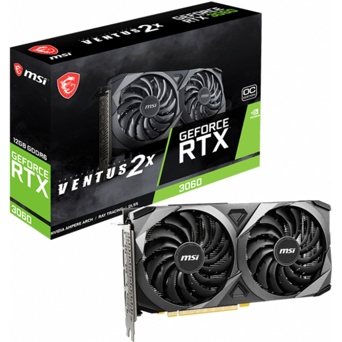 Видеокарта MSI GeForce RTX 3060 VENTUS 2X 12G OC