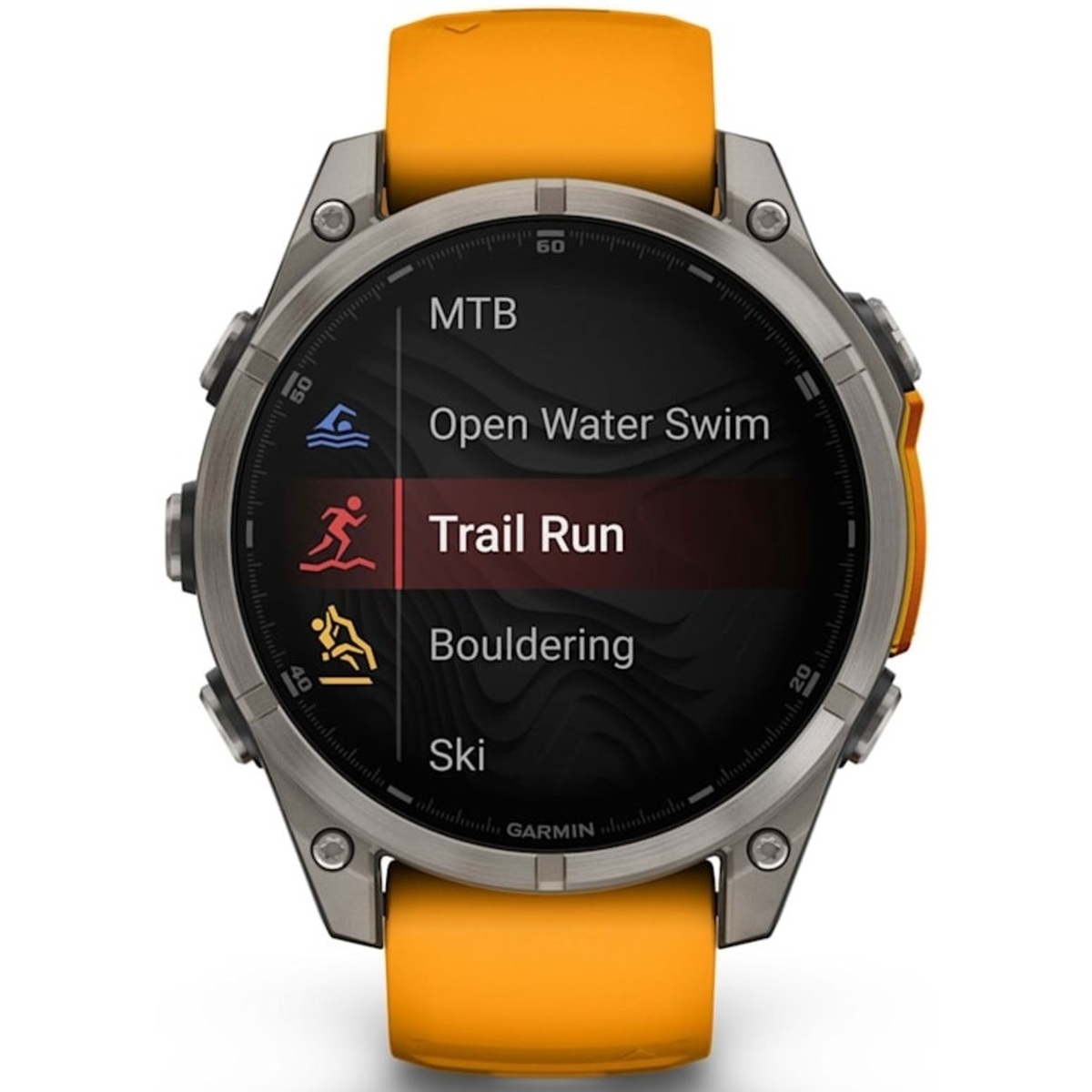 Умные часы Garmin Fenix 8 47mm Amoled Sapphire Graphite DLC (Цвет: Titanium Spark / Orange)