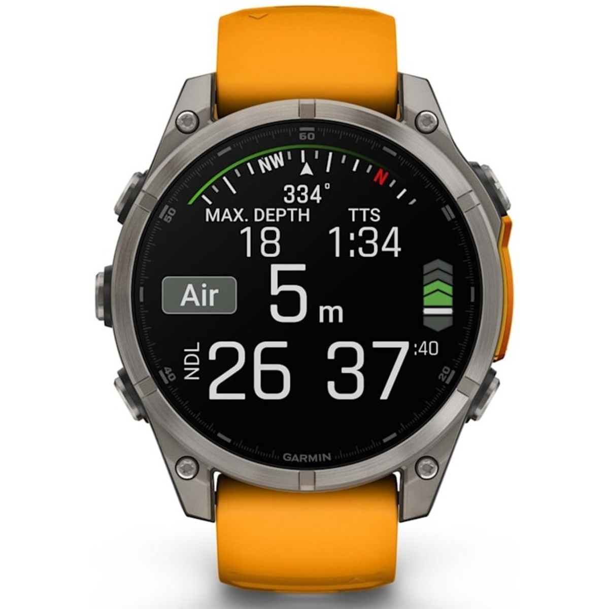 Умные часы Garmin Fenix 8 47mm Amoled Sapphire Graphite DLC (Цвет: Titanium Spark / Orange)