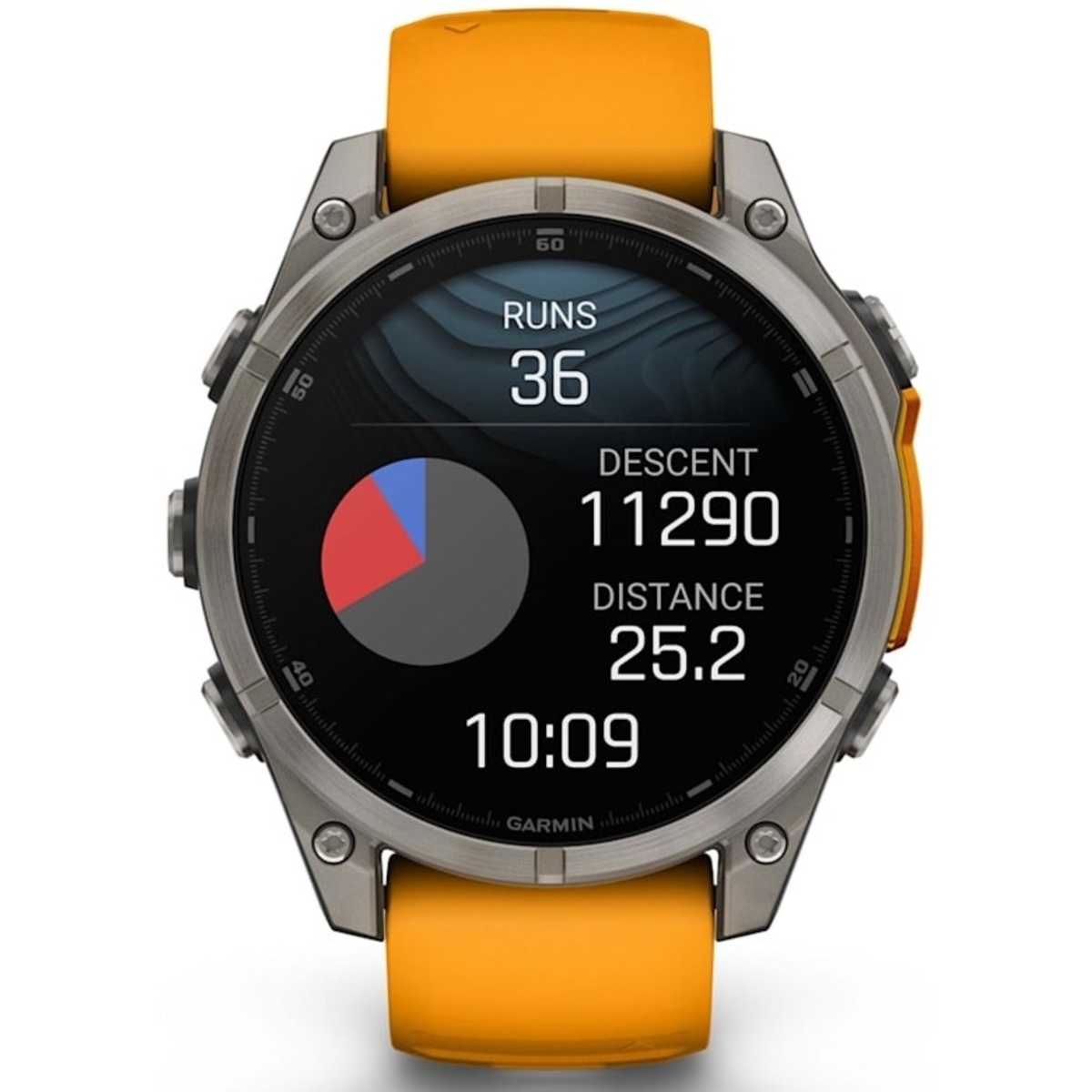 Умные часы Garmin Fenix 8 47mm Amoled Sapphire Graphite DLC (Цвет: Titanium Spark / Orange)