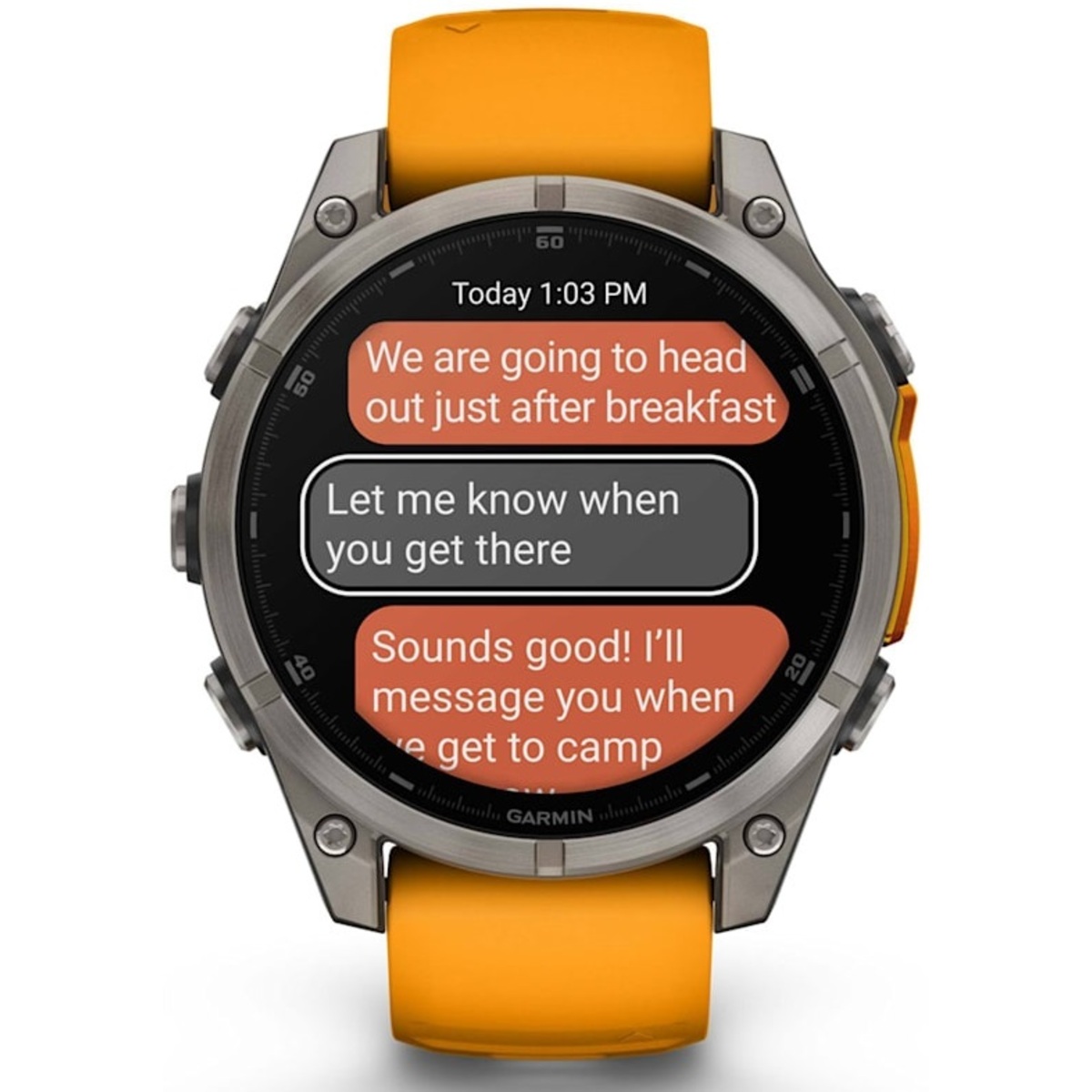 Умные часы Garmin Fenix 8 47mm Amoled Sapphire Graphite DLC (Цвет: Titanium Spark / Orange)
