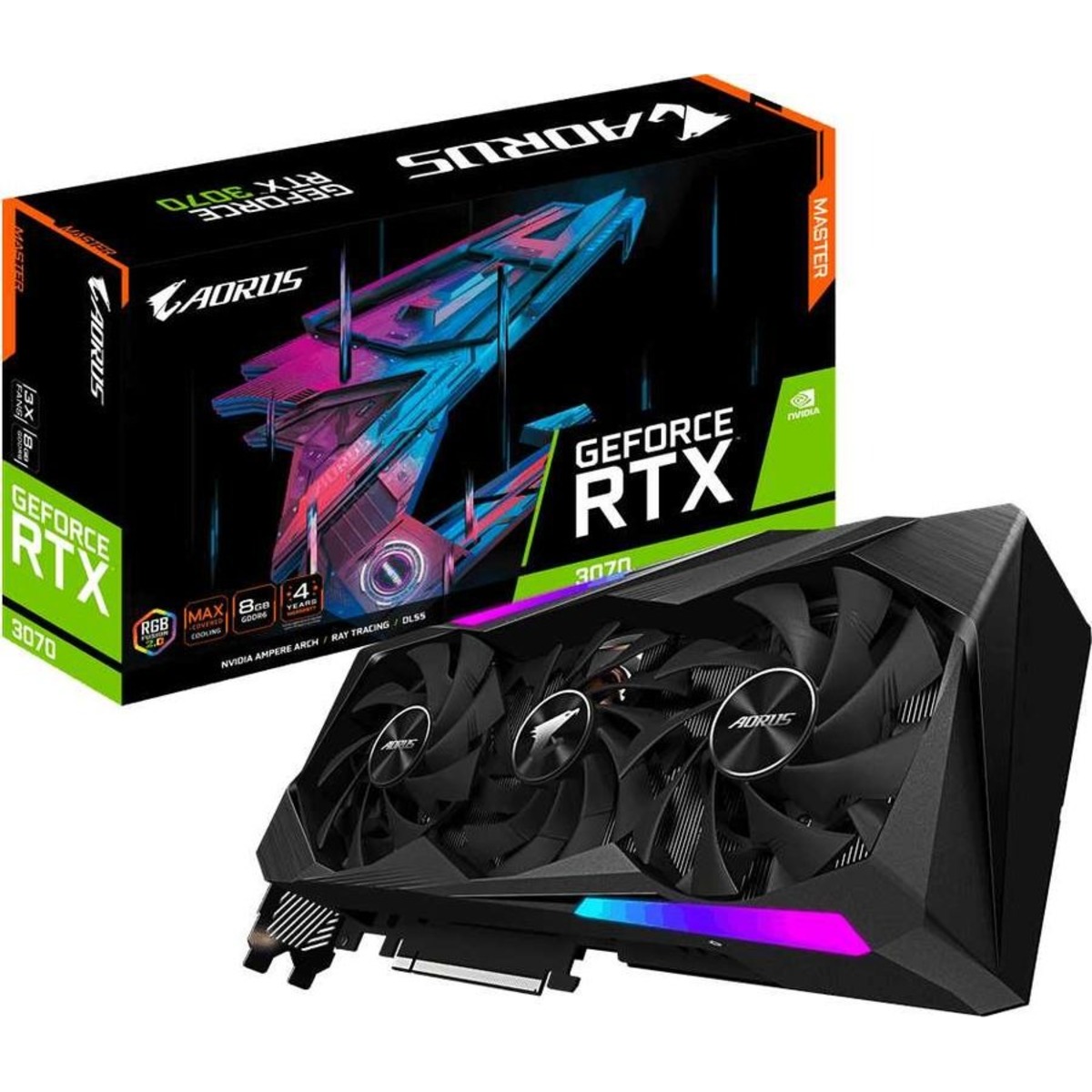 Видеокарта GIGABYTE PCI-E 4.0 GV-N3070AORUS M-8GD 2.0 LHR NVIDIA GeForce RTX 3070 8192Mb 256 GDDR6 1845 / 14000 / HDMIx3 / DPx3 / HDCP Ret