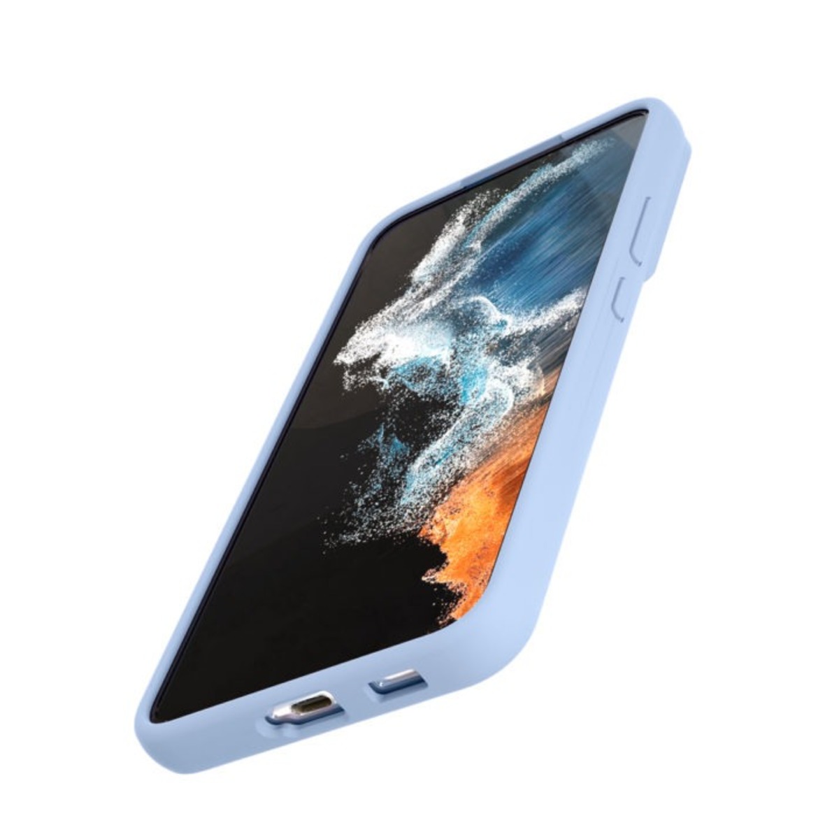 Чехол-накладка VLP Liquid Silicone Сase Antistatic для смартфона Samsung Galaxy S22 Plus (Цвет: Blue Gray)(vlp-SCS22P-BG)