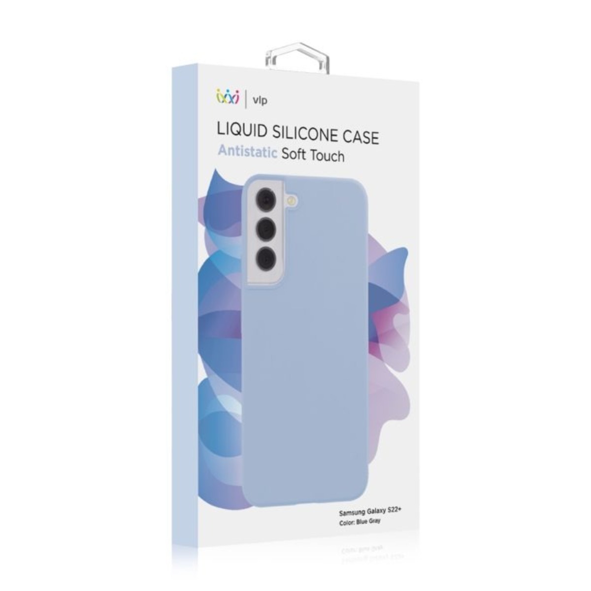 Чехол-накладка VLP Liquid Silicone Сase Antistatic для смартфона Samsung Galaxy S22 Plus (Цвет: Blue Gray)(vlp-SCS22P-BG)