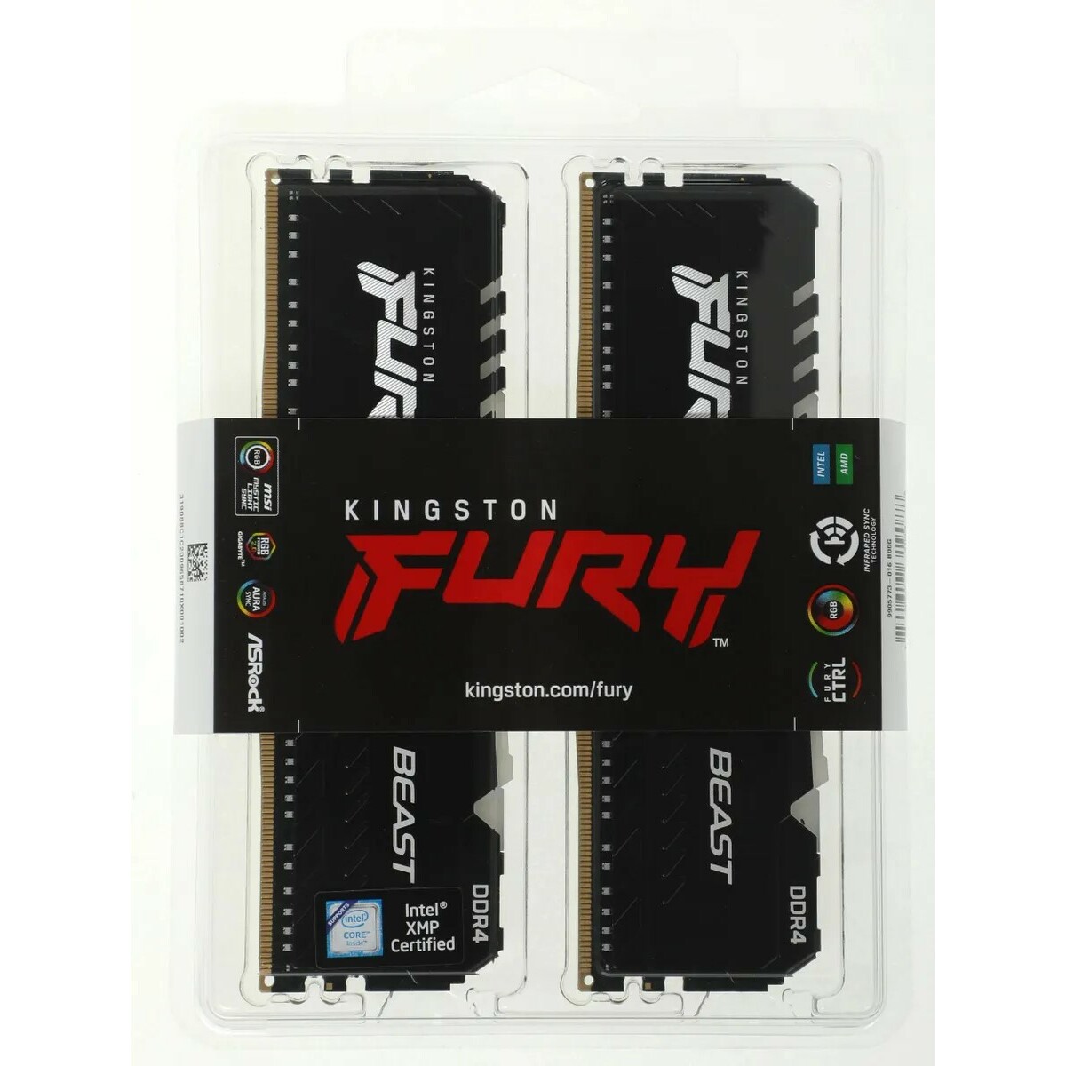 Память DDR4 2x8Gb 3600MHz Kingston FURY Beast KF436C17BBAK2 / 16