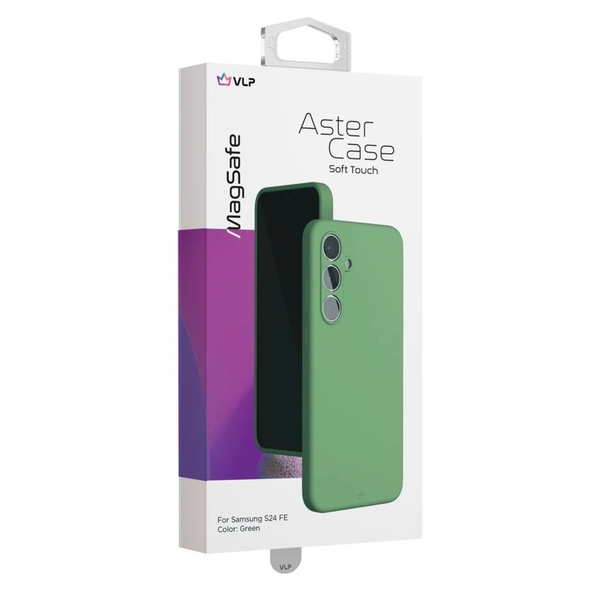 Чехол-накладка VLP Aster Сase MagSafe для Samsung S24 FE (Цвет: Green)