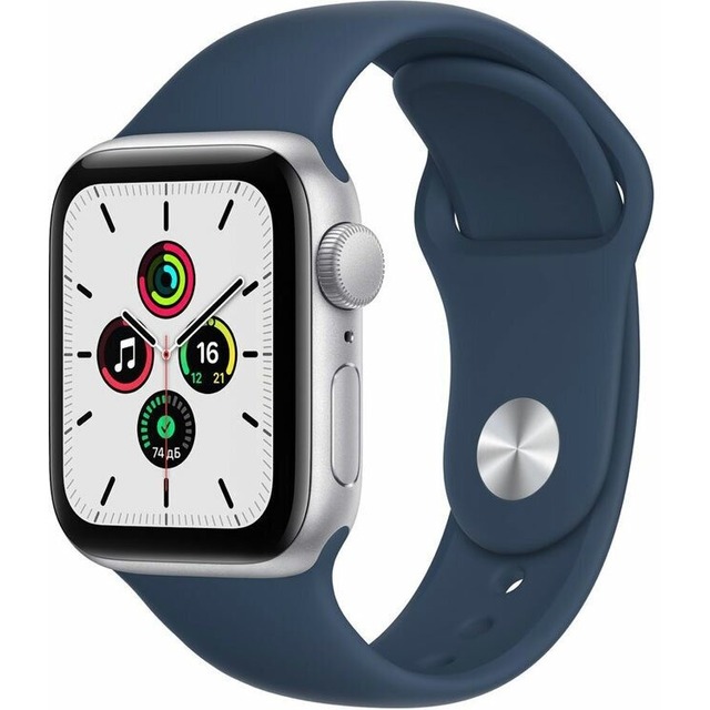 Apple Watch SE 40mm Cellular Aluminum Case with Sport Band (Цвет: Silver/Blue)