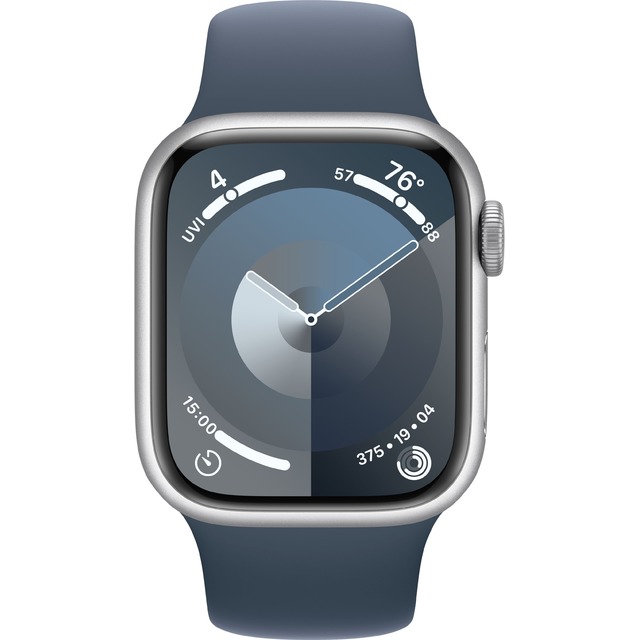 Умные часы Apple Watch Series 9 41mm Aluminum Case with Sport Band M/L (Цвет: Silver/Storm Blue)