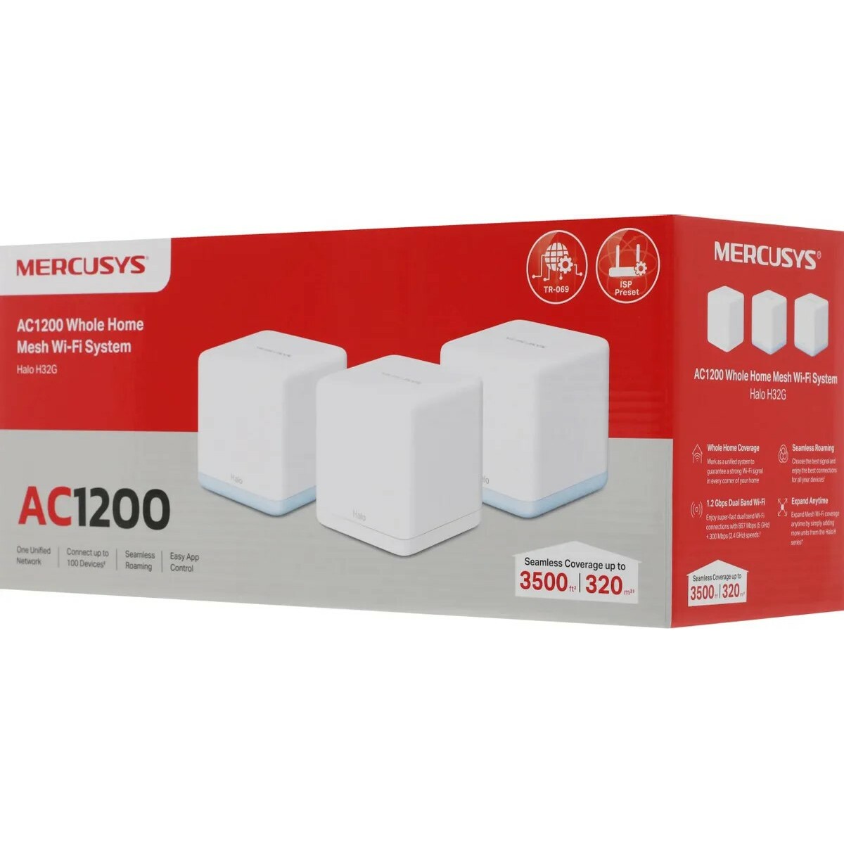 Бесшовный Mesh роутер Mercusys Halo H32G(3-pack)