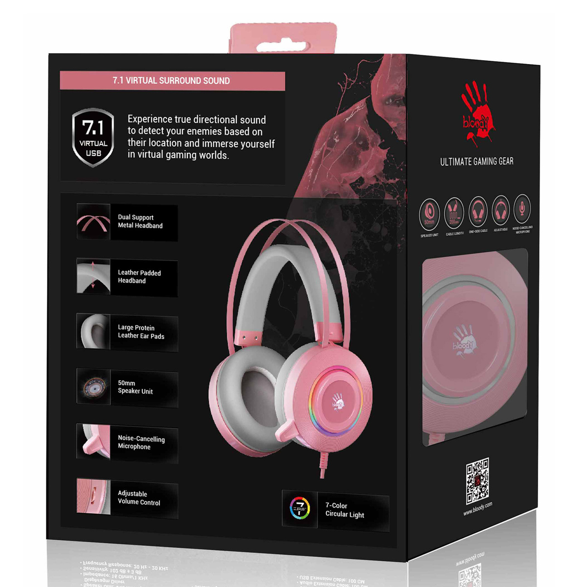 Компьютерная гарнитура A4 Bloody G521 (Цвет: Pink)