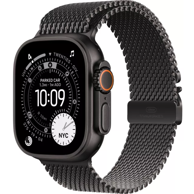 Умные часы Apple Watch Ultra 3 49mm Titanium Case with Milanese Loop M, черный Умные часы Apple Watch Ultra 3 49mm Titanium Case with Milanese Loop M, черный