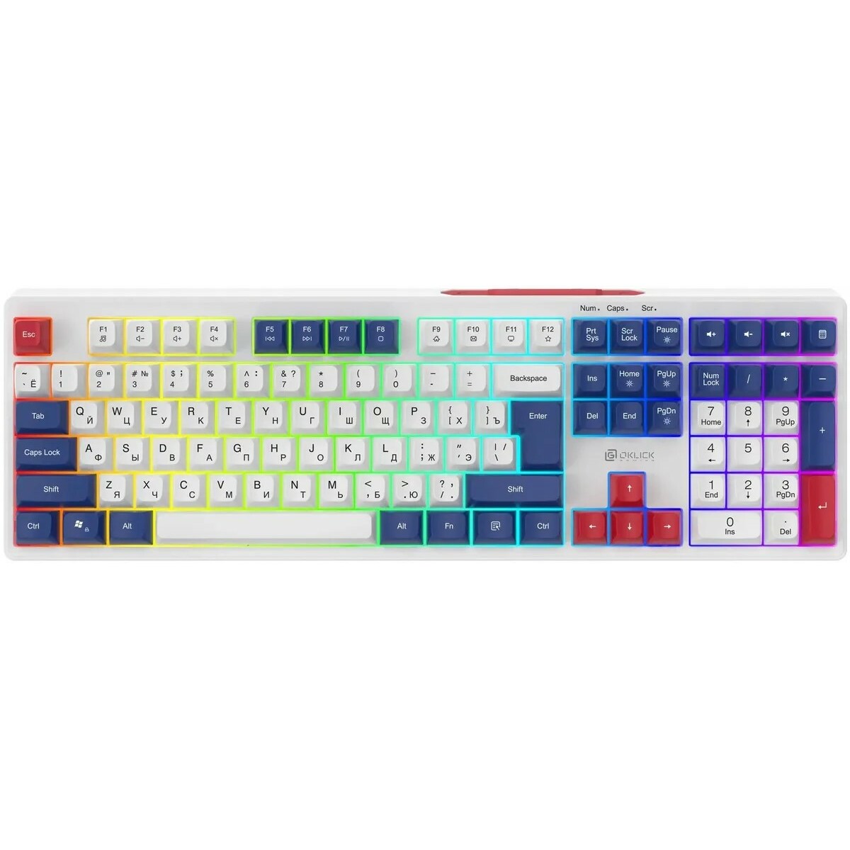 Клавиатура Oklick 725G (Цвет: White / Red)
