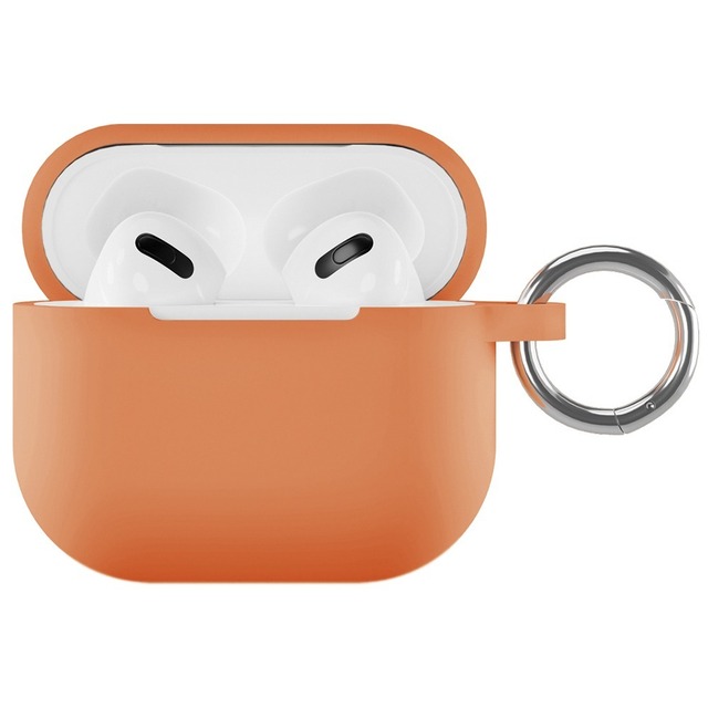 Чехол силиконовый VLP Silicone Case Soft Touch с кольцом для Apple AirPods 3 (Цвет: Orange)