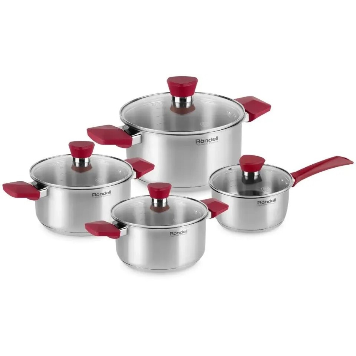 Набор посуды Rondell Strike RDS-818 (Цвет: Inox / Red)