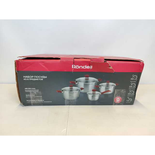 Набор посуды Rondell Strike RDS-818 (Цвет: Inox / Red) Набор посуды Rondell Strike RDS-818 (Цвет: Inox / Red)