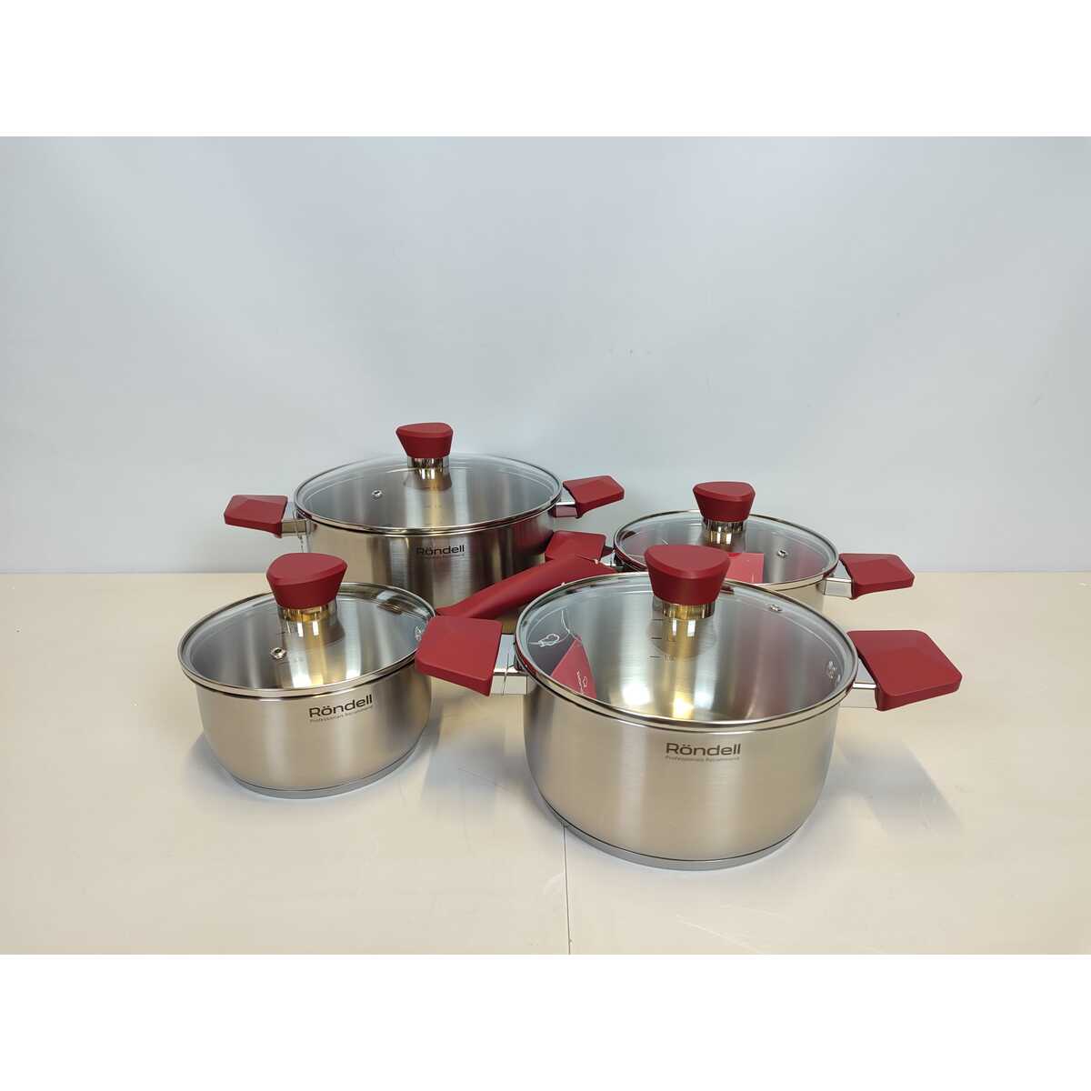 Набор посуды Rondell Strike RDS-818 (Цвет: Inox / Red)