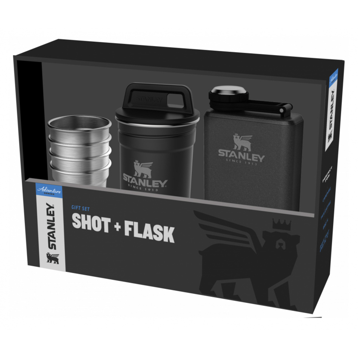 Набор термопосуды Stanley Adventure Nesting Shot Glass Set с флягой (Цвет: Black)