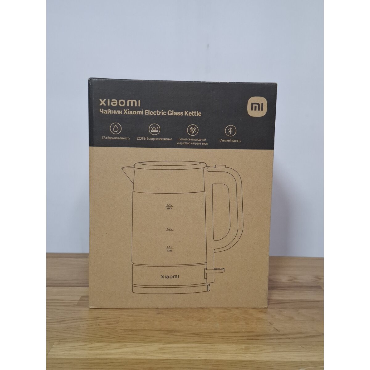 Чайник Xiaomi Electric Glass Kettle RU, черный