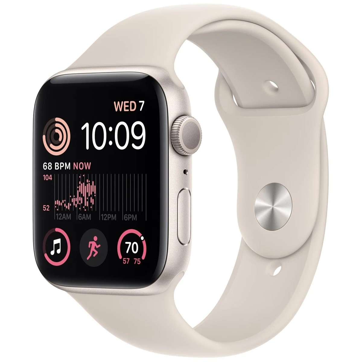 Умные часы Apple Watch SE (2022) 44mm Aluminum Case with Sport Band M/L (Цвет: Starlight)