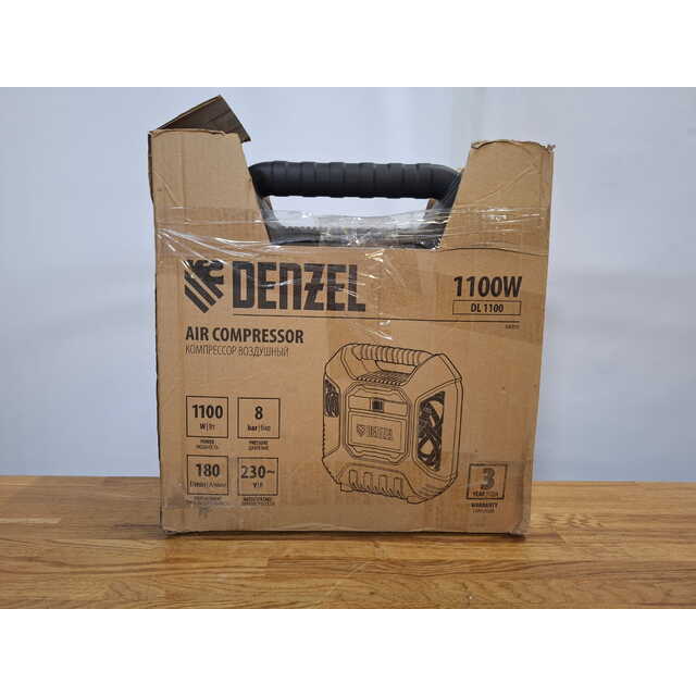 Компрессор поршневой Denzel DL1100, черный